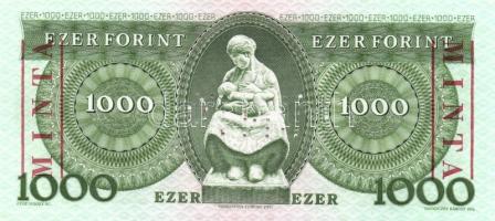 1983. 1000Ft "MINTA" perforációval és felülnyomással "D 00000719" sorozatszámmal...