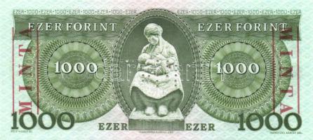 1992 1000Ft "MINTA" perforációcal és felülnyomással "D 00000727" T:I
