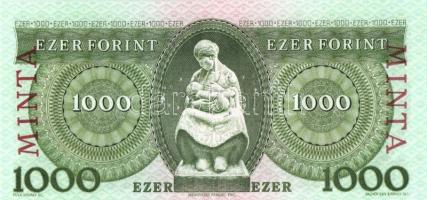 1996. 1000Ft "MINTA" perforációval és felülnyomással "F 00000384" sorozatszámmal...