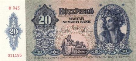 1941. 20P papírráncokkal T:I