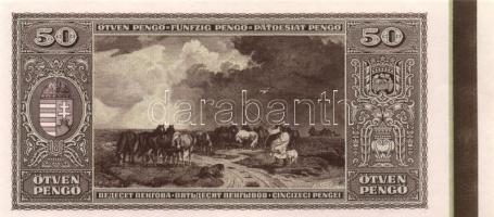 1945. 50P csak hátlapi nyomat jobb ívszél színpróbával T:I