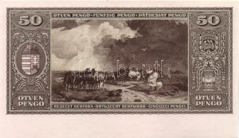 1945. 50P csak hátlapi nyomat alsó ívszéllel T:I