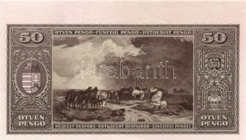 1945. 50P csak hátlapi nyomat felső ívszéllel T:I