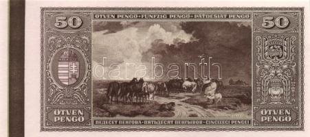 1945. 50P csak hátlapi nyomat bal ívszél színpróbával T:I