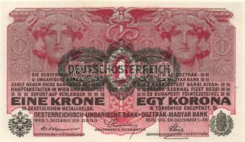 1916. 1K (5x) zöld "Deutschösterreich" felülbélyegzéssel T:I