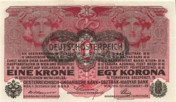 1916. 1K (5x) zöld "Deutschösterreich" felülbélyegzéssel T:I