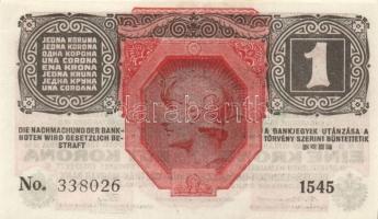 1916. 1K (5x) zöld "Deutschösterreich" felülbélyegzéssel T:I