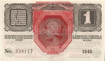 1916. 1K (5x) zöld "Deutschösterreich" felülbélyegzéssel T:I