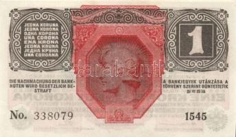 1916. 1K (5x) zöld "Deutschösterreich" felülbélyegzéssel T:I