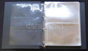 Gyűrűs berakó műbőr borítóval és tokkal, 70db kettes osztású lappal, újszerű állapotban