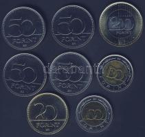 2002. 100Ft "Kossuth" + 2003. 20Ft "Deák" + 2004-2007. 50Ft (4x) 4klf motívummal + 2008. 100Ft + 2009. 200Ft T:1
