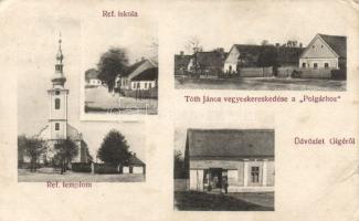 Gige Tóth János a ´Polgárhoz´ címzett vegyeskereskedésével (EB)