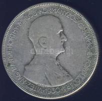 1930. 5P Ag "Horthy jobbra" T:3 ph.
