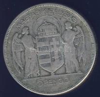 1930. 5P Ag "Horthy jobbra" T:3 ph
