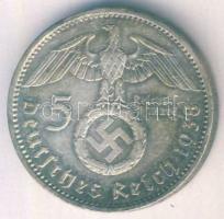Német 3. Birodalom 1938A 5M Ag "Hindenburg" h.k.-tel T:2- ph. patina