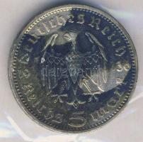 Német 3. Birodalom 1936A 5M Ag "Hindenburg" T:3+ kis ph. patina