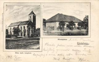 Kőröshegy katolikus templom és községháza