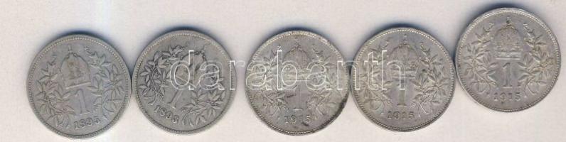 Ausztria 1893-1915. 1K Ag (5x) T:2,3