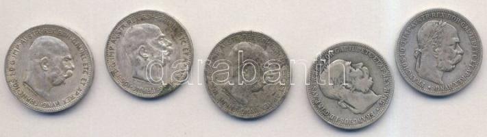 Ausztria 1893-1915. 1K Ag (5x) T:2,3