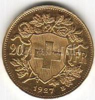 Svájc 1927 20Fr arany 6,4516gr T:2 Aranyárban !