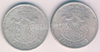 Románia 1944. 500L Ag (2x) T:3