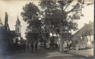 Felsővisó street with military waggon photo