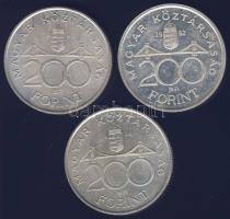 1992-94. 200Ft Ag "MNB,Deák" (3x) T:2,2-