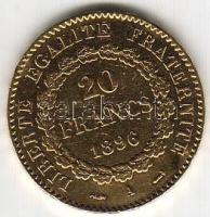 Franciaország 1896 20Fr arany 6,4516gr T:2 Aranyárban !