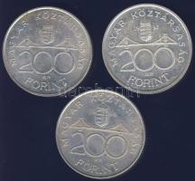 1992-94. 200Ft Ag "MNB,Deák" (3x) T:2,2-