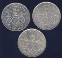 1992-94. 200Ft Ag "MNB,Deák" (3x) T:2,2-