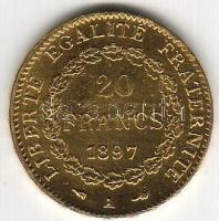 Franciaország 1897 20Fr arany 6,4516gr T:2 Aranyárban !