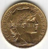 Franciaország 1907 20Fr arany 6,4516gr T:2 Aranyárban !