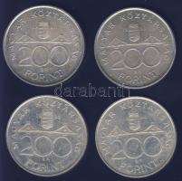 1993-94. 200Ft Ag "MNB,Deák" (4x) T:2,2-