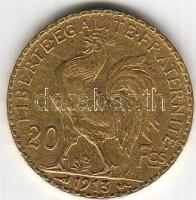 Franciaország 1913 20Fr arany 6,4516gr T:2 Aranyárban !