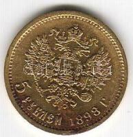 Oroszország 1898 5R arany 4,3001gr T:2 Aranyárban !