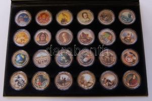 Libéria 2001. 10$ "Szabadság pillanatai" sor, 24db klf multicolor érem, klf motívumokkal, ...