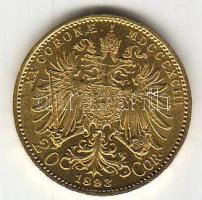 Ausztria 1893 20K arany 6,775gr T:2 Aranyárban !
