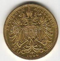 Ausztria 1894 20K arany 6,775gr T:2 Aranyárban !