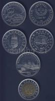 2002. 100Ft "Kossuth" + 2004-2007. 50Ft 5db klf emlékverete T:2