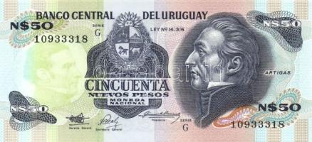 Uruguay 1989. 50P "G" (3x) + 100P "G" (3x) T:I