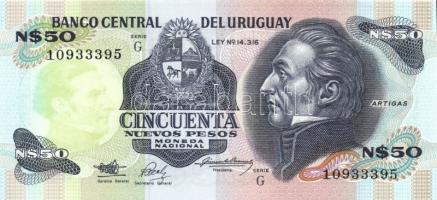 Uruguay 1989. 50P "G" (3x) + 100P "G" (3x) T:I