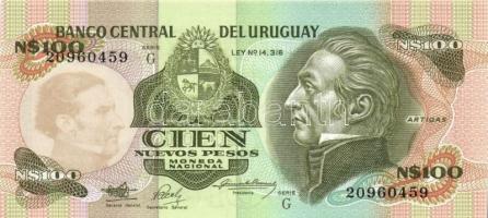Uruguay 1989. 50P "G" (3x) + 100P "G" (3x) T:I