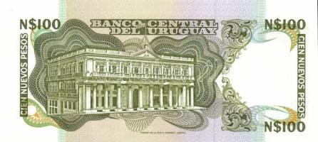 Uruguay 1989. 50P "G" (3x) + 100P "G" (3x) T:I
