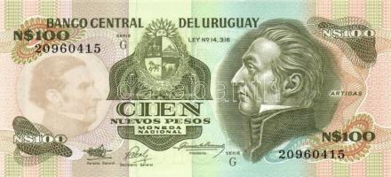 Uruguay 1989. 50P "G" (3x) + 100P "G" (3x) T:I