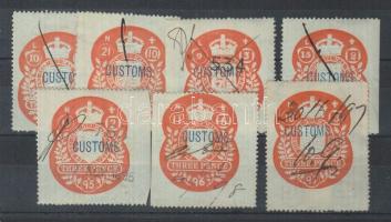 1891-1897 7 db angol vámilleték bélyeg