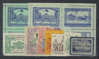 Debreceni és szegedi illetékbélyegek + bélyegkiállítás levélzáró (összefüggésekkel)