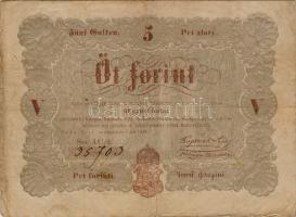1848 "Kossuth-bankó" 5Ft 2klf színvariáns T:II
