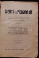 ~1900. Hans Kraemer: Weltall und Menschheit orvosi könyvsorozat 2. kötete német nyelven, Metzger $ Wittig, Leipzig kiadás, számos képpel, sérült és hiányos borítóval