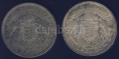 1938. 2P Ag "Madonna" (2x) T:2- patina
