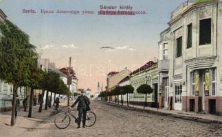 Zenta King Sándor street with the shop of Leo Bergel So.Stpl